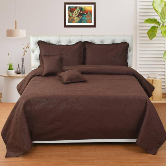 Elite 250 TC Cotton Double Solid Flat Bedsheet  (Pack of 1, Coffee)
