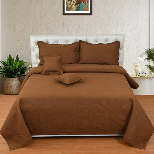 Elite 250 TC Cotton Double Solid Flat Bedsheet  (Pack of 1, Brown)