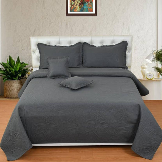 Elite 250 TC Cotton Double Solid Flat Bedsheet  (Pack of 1, Dark Grey)