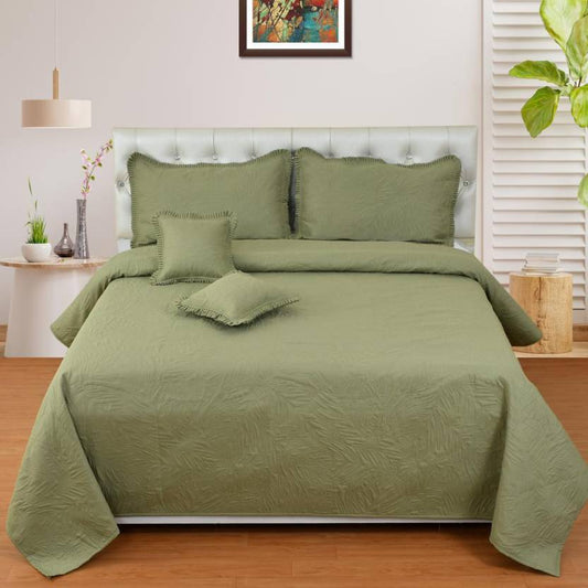 Elite 250 TC Cotton Double Solid Flat Bedsheet  (Pack of 1, Green)